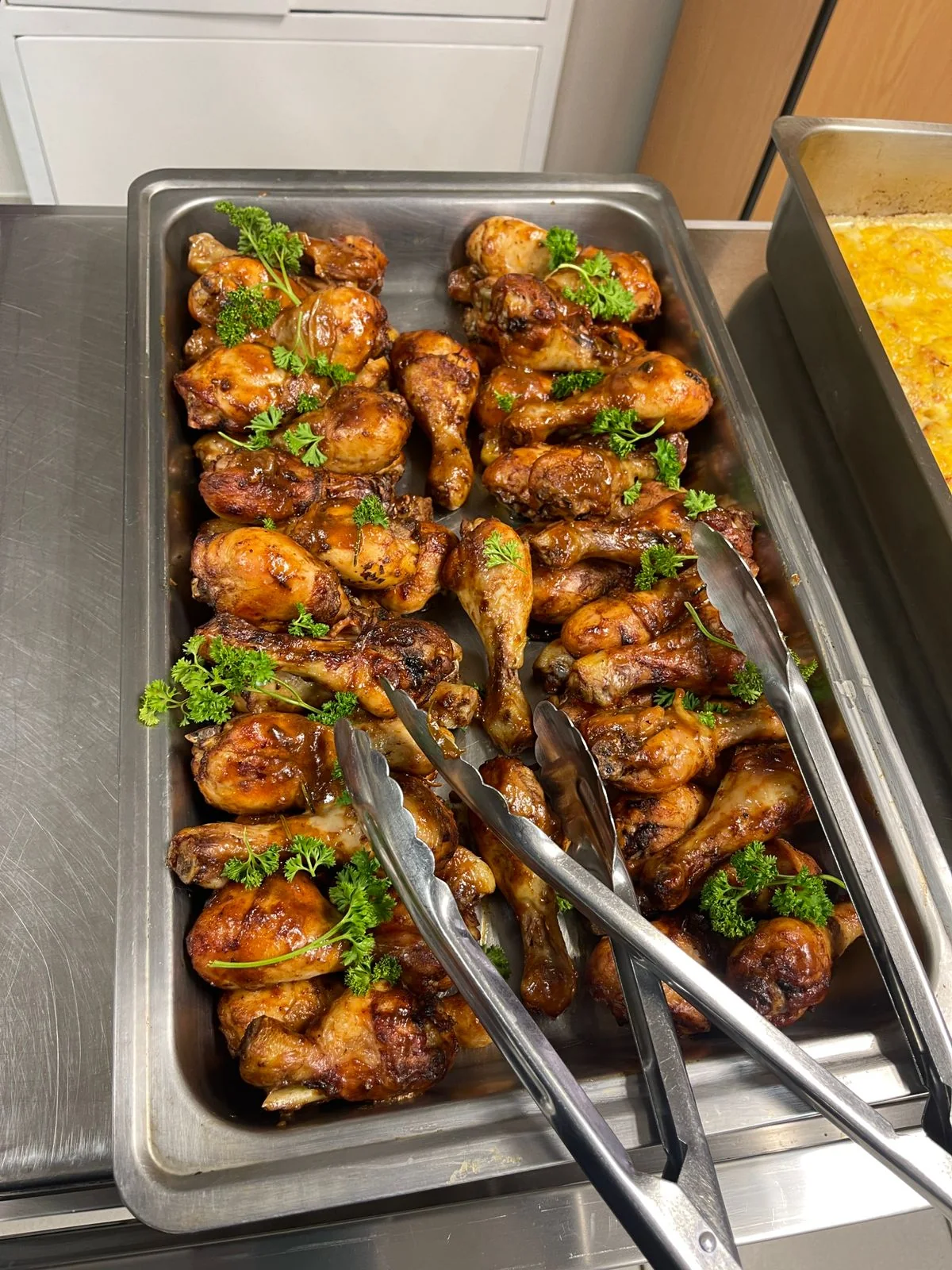 Prepared chicken for a Nia Bloom Bakes catering order