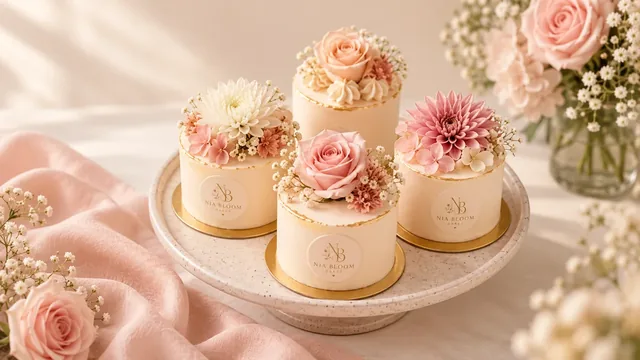 Bloom Mini Cakes with delicate floral details