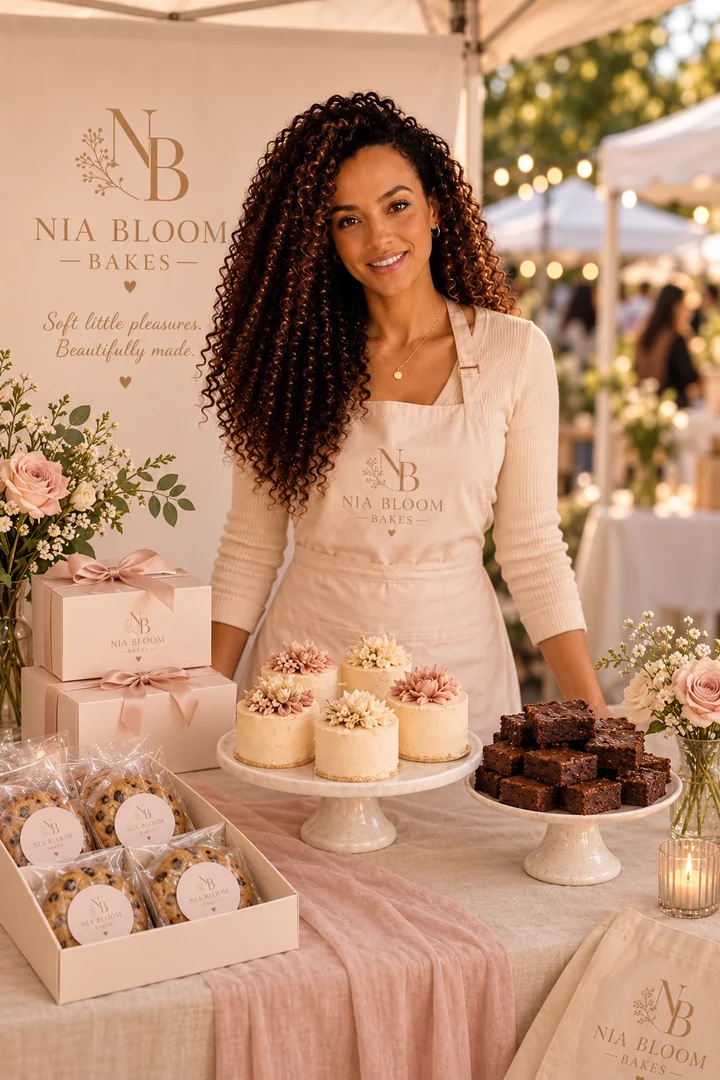 The Nia Bloom Bakes table at a Johannesburg pop-up